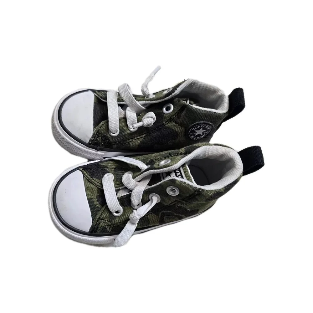 Converse All Star Kids CTAS Street SNEAKERS Green Camouflage Lace up 5